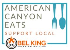 graphic: american canyon eats support local: Bel King Indian Grill
